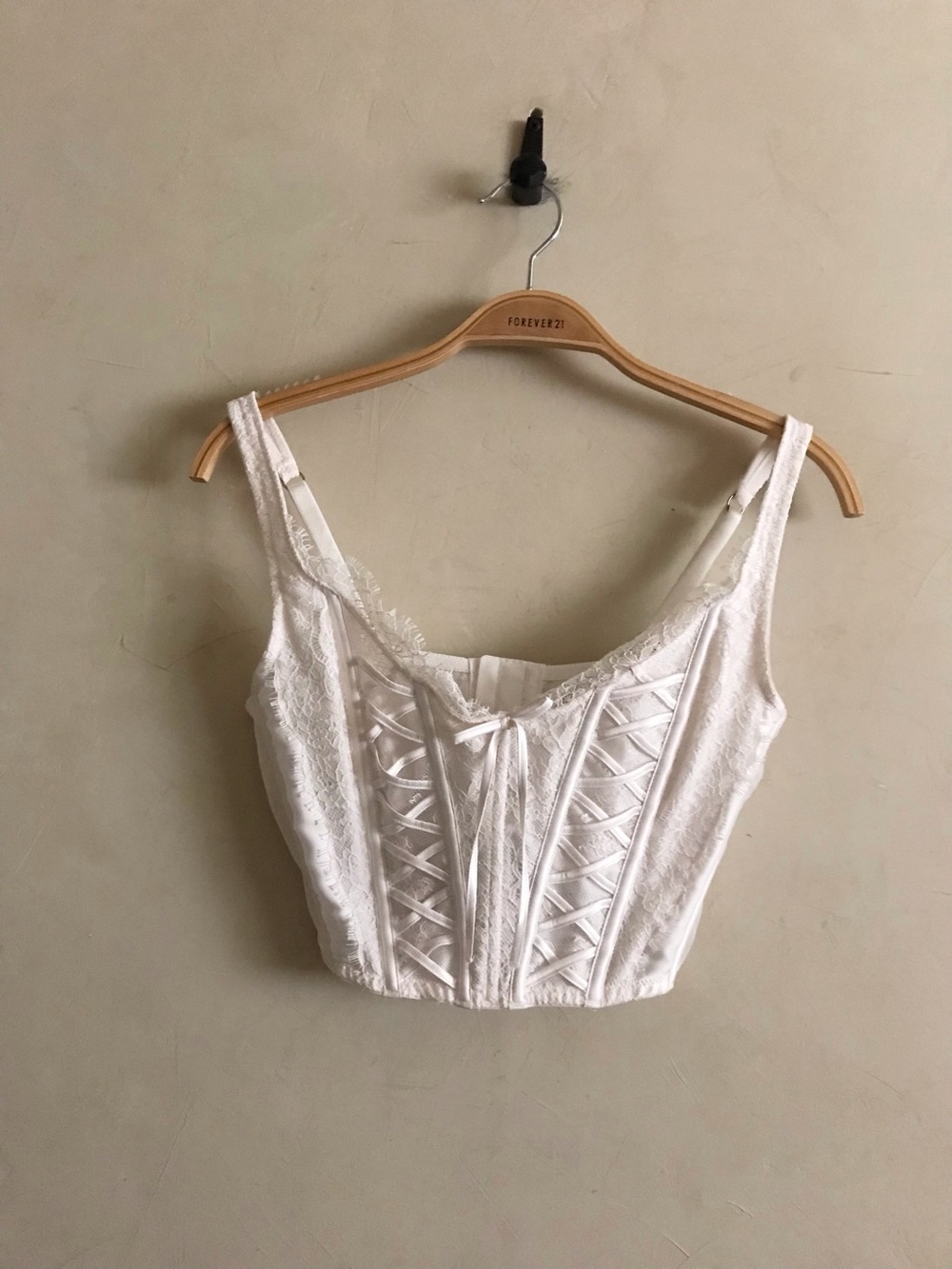 Victoria’s Secret Dream Angels White Lace Corset-Style Bustier